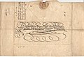 Image 15Pre-stamp 1628 lettersheet opened up showing folds, address and seal, with letter being written on the obverse (from Postal history)