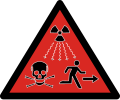 2007 ISO radioactivity danger symbol intended for IAEA Category 1, 2 and 3 sources defined as dangerous sources capable of death or serious injury[137]