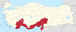 Location of بحیرہ روم علاقہ Mediterranean Region