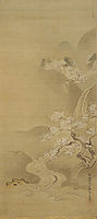 Forårslandskab, hængende rulle, 'Hanging scroll' 1672, Kanō Tan'yū, (1602-1674), japansk