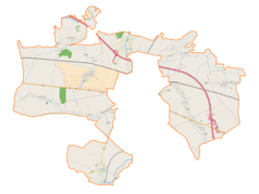 Mapa konturowa gminy wiejskiej Przeworsk, blisko centrum na lewo znajduje się punkt z opisem „Gwizdaj”