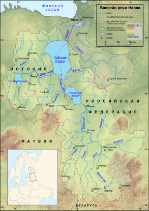 El río Pljussa (Плю́сса) en la cuenca de Narya