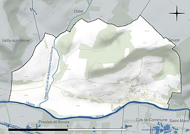 Carte hydrographique de la commune.