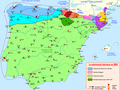 Carte des raids vikings sur la péninsule ibérique de 844 à 850