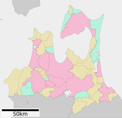 田町の位置（青森県内）