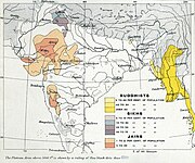 British Indian Empire, 1909: Percentage of Buddhists, Sikhs, and Jains