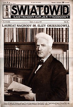 Strona tytułowa pisma Światowid, nr 10 z 5 marca 1927 r. Andrzej Strug – laureat nagrody im. Elizy Orzeszkowej.