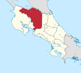 Provincia di Alajuela – Localizzazione