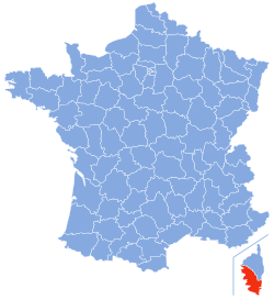 Location o Corse-du-Sud in Fraunce