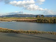 矢部川橋梁跡。瀬高駅方面を望む。