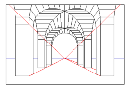 Single point perspective projection.