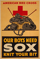 Our boys need sox - knit your bit, Stati Uniti, 1917-1918.