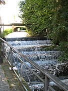 Ehemaliger Mühlkanal-Abschlag (rechts oberhalb Gerinne, Klemmbach (Rhein))