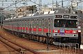 東横線での運用終了の9000系 (9001F) 。 方向幕外側のライトが通過標識灯。