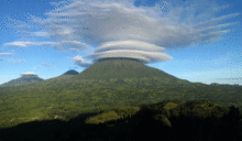 One of the five volcanoes at the Volcanoes National Park in Rwanda