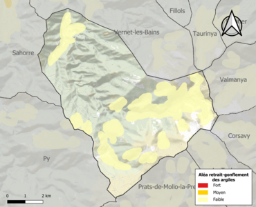 Carte des zones d'aléa retrait-gonflement des argiles.