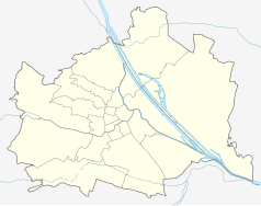 Mapa konturowa Wiednia, po prawej znajduje się punkt z opisem „Seestadt Aspern”