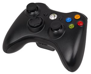 Black Xbox 360 S wireless controller