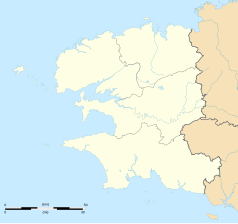 Mapa konturowa Finistère, w centrum znajduje się punkt z opisem „Argol”