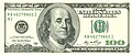 Benjamin Franklin $100 note ke aage waala side