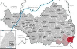 Elhelyezkedése Baden-Württemberg térképén