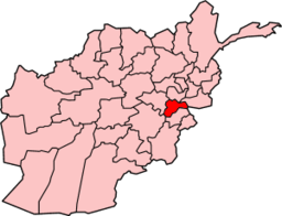 Map of Afghanistan with Logar highlighted