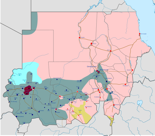 The SLM zone of control (purple) as of 20 October 2024, including Tawila