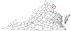 Location of Fairfax in Virginia