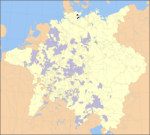 Beliggenheten og utstrekningen til høystiftet Lübeck per 1648