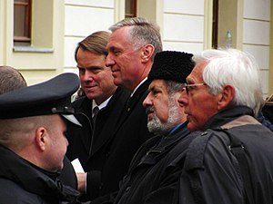 Mirek Topolánek na Havlově státním pohřbu, 2011