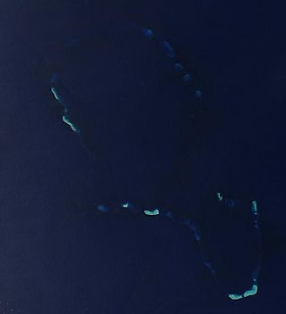 Das Atoll Bellona aus dem Weltall