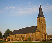 L'église de Carville à clocher octogonal.