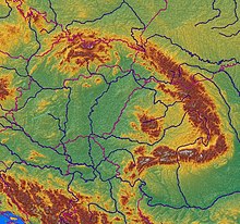 fyzická mapa s vyznačením pohorí