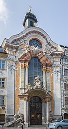 Rococo - St. Johann Nepomuk, Munich, Germany, by Egid Quirin Asam and Cosmas Damian Asam, 1733-1746[39]