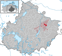 Läget för kommunen Staven i Landkreis Mecklenburgische Seenplatte