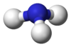 Ball-and-stick model of the ammonia molecule