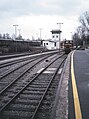 Blick nach Süden mit Stellwerk Plw und Lok 1, 1986