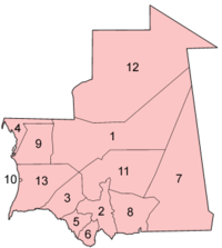 Ramani ya wilaya za Mauritania