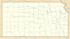 Mapa konturowa Kansas, u góry znajduje się punkt z opisem „Jewell”