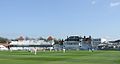 The pavilion (right of centre) at Trent Bridge, Nottingham