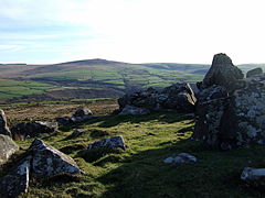 Carn Edward mit Sicht auf den Cerrig Lladron