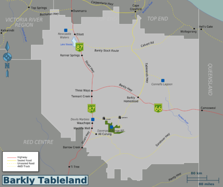 Map of Barkly Tableland