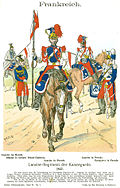 Lanciers de la Garde impériale, 1857. Richard Knötel, Uniformenkunde, 1890, volume VI, planche 9.