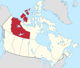 Localização dos Territórios do Noroeste no Canadá