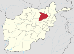 The location of the province of Baghlan as shown within the map of Afghanistan