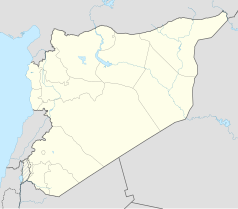 Mapa konturowa Syrii, po lewej znajduje się punkt z opisem „Kalat al-Chawabi”