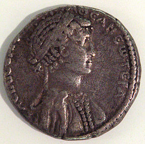 Coin of Cleopatra VII, with her effigy.