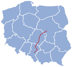 Mapa przebiegu linii kolejowej 1