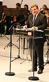 Hartmut Mehdorn during the inauguration ceremony of the redeveloped Dresden Hauptbahnhof