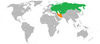 Location map for Iran and the Soviet Union.